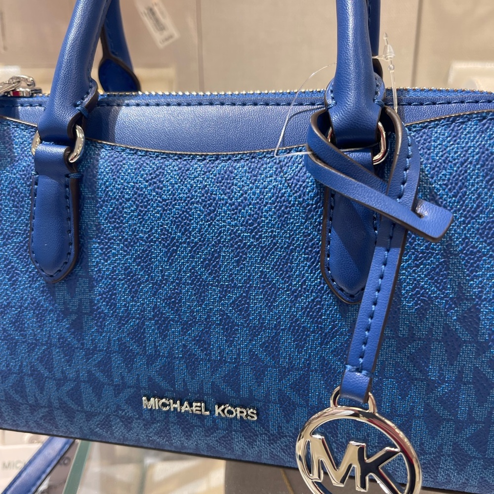 MICHAEL KORS Arden Small Top Zip Signature Logo Messenger Bag
Galaxy Blue 
NWT - Picture 14 of 16